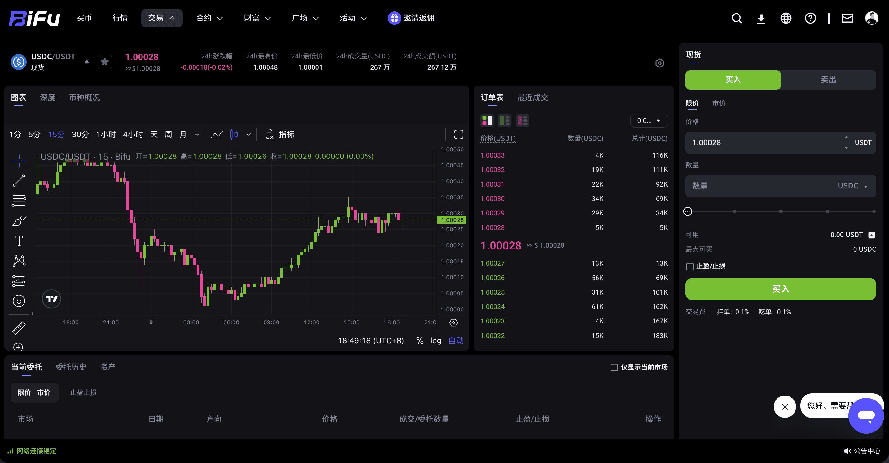 USDC/USDT 现货买入流程截图 4